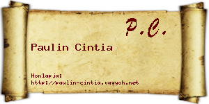 Paulin Cintia névjegykártya
